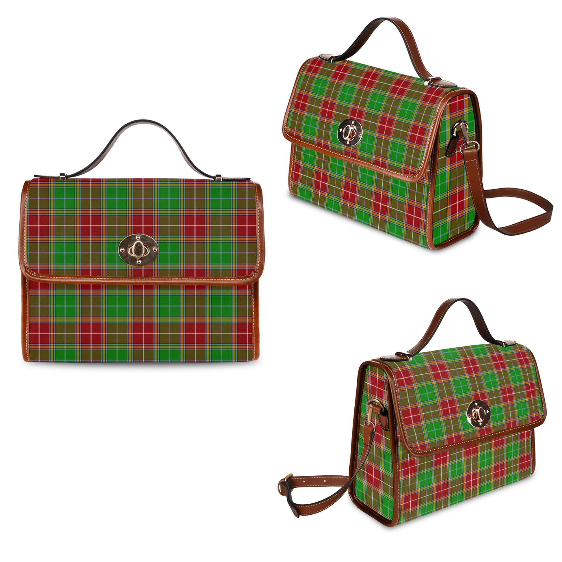 Baxter Modern Tartan Leather Strap Waterproof Canvas Bag - Tartanvibesclothing