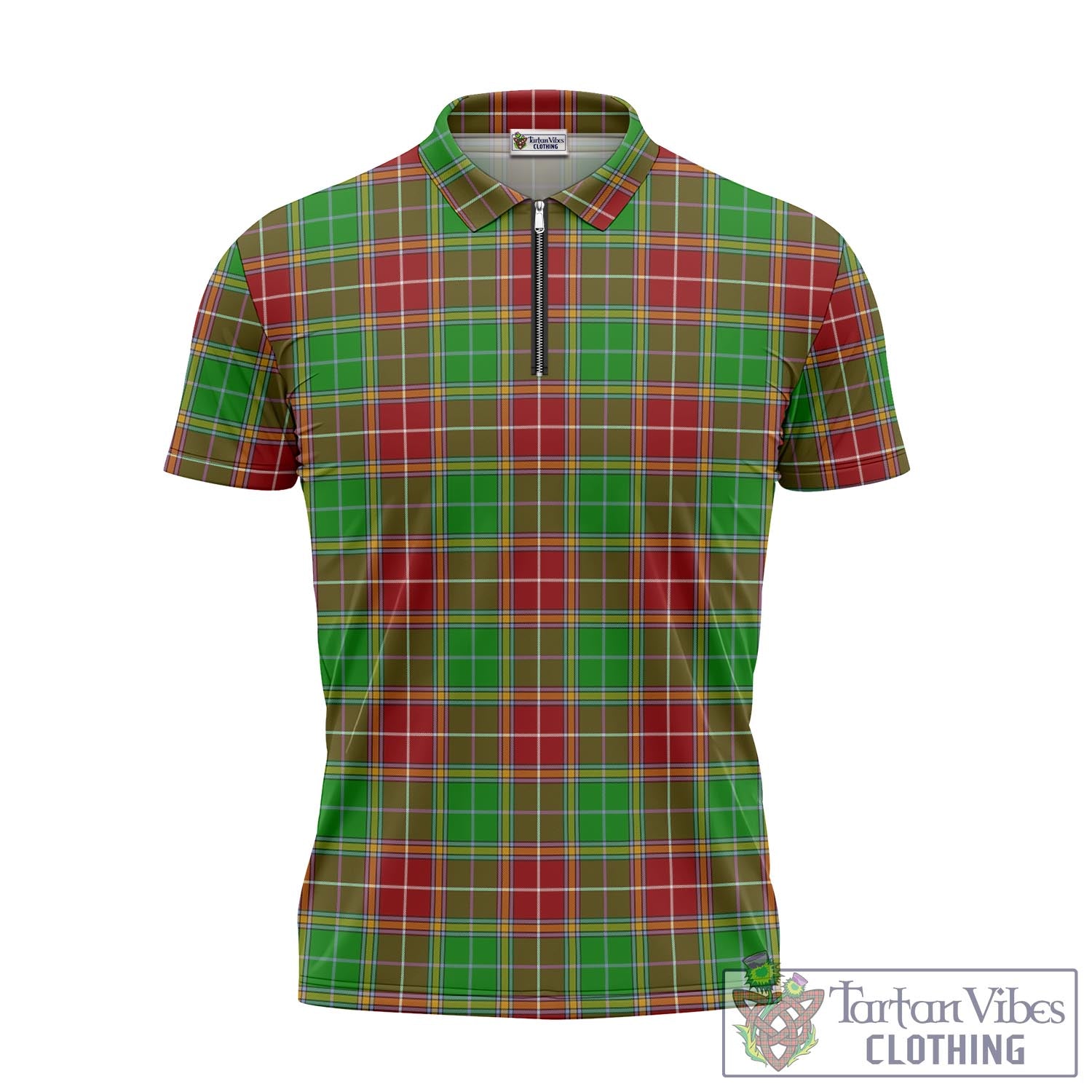 Tartan Vibes Clothing Baxter Modern Tartan Zipper Polo Shirt