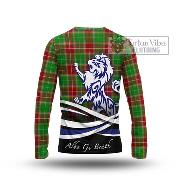 Baxter Modern Tartan Long Sleeve T-Shirt with Alba Gu Brath Regal Lion Emblem