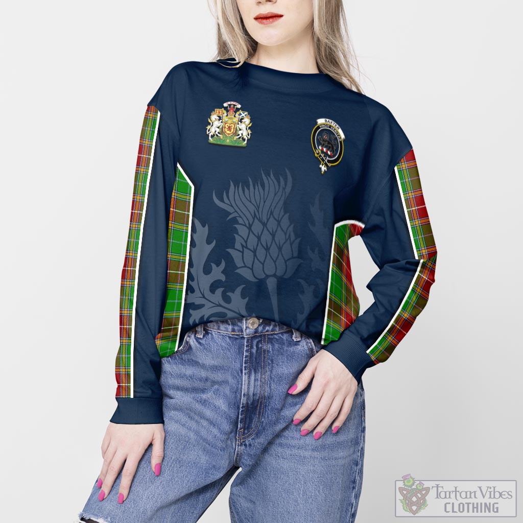 Tartan Vibes Clothing Baxter Modern Tartan Sweatshirt with Family Crest and Scottish Thistle Vibes Sport Style