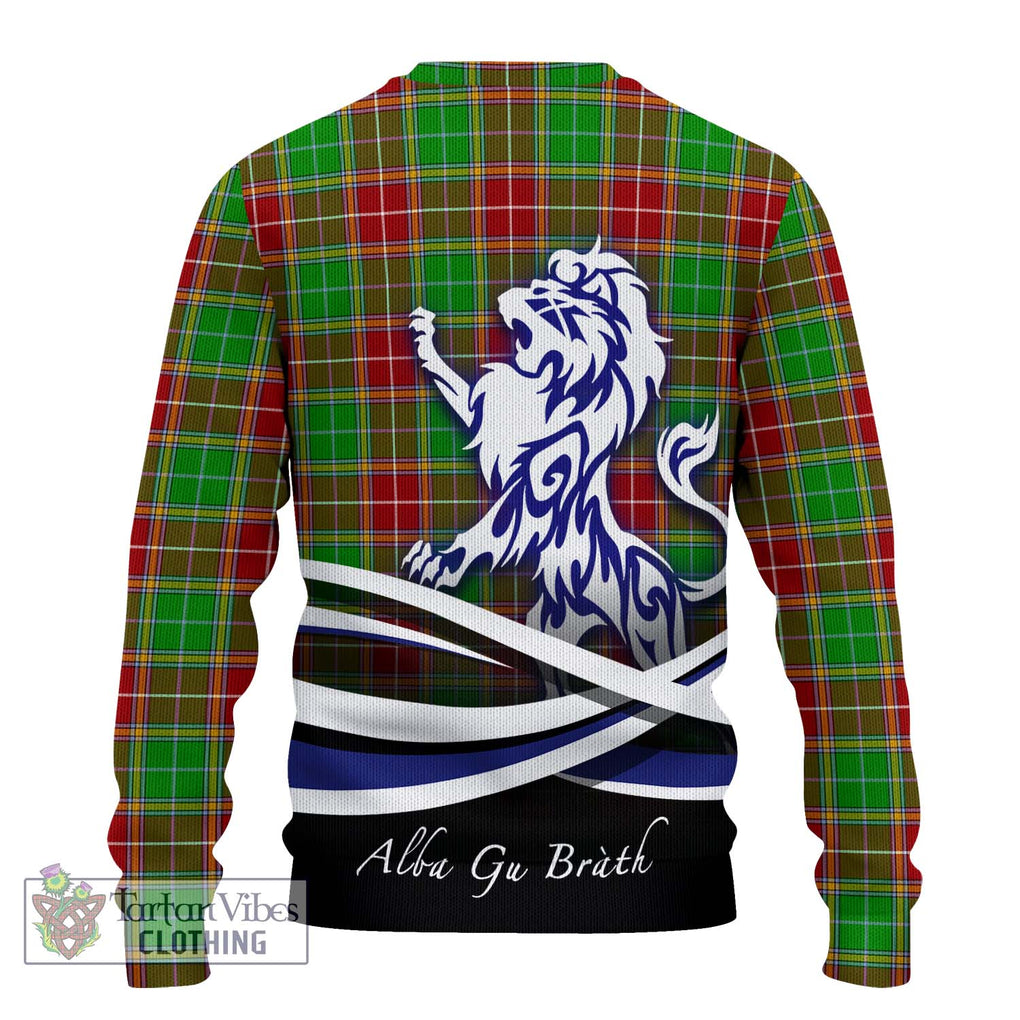 Baxter Modern Tartan Knitted Sweater with Alba Gu Brath Regal Lion Emblem - Tartanvibesclothing Shop