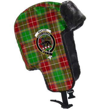 Baxter Modern Tartan Winter Trapper Hat with Family Crest