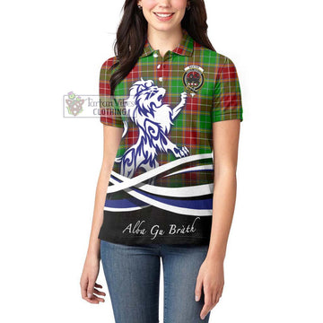 Baxter Modern Tartan Women's Polo Shirt with Alba Gu Brath Regal Lion Emblem