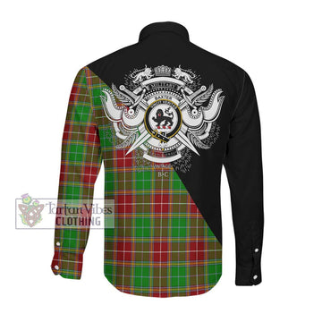 Baxter Modern Tartan Long Sleeve Button Shirt with Family Crest and Military Logo Style