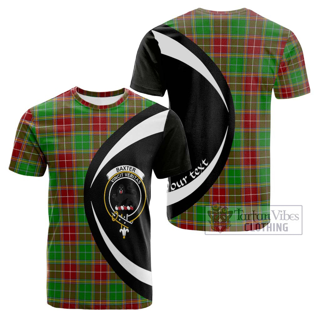 Tartan Vibes Clothing Baxter Modern Tartan Cotton T-shirt with Family Crest Circle Style