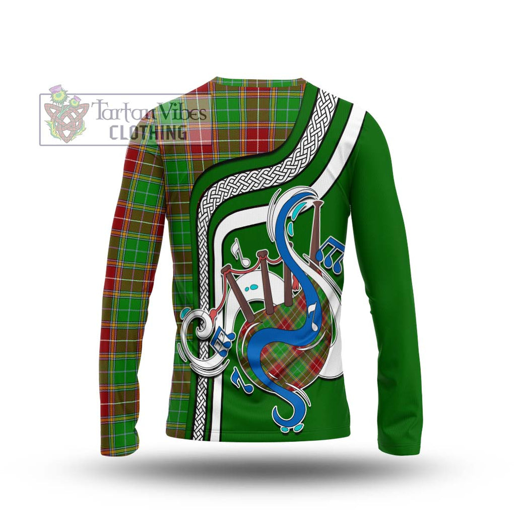 Tartan Vibes Clothing Baxter Modern Tartan Long Sleeve T-Shirt with Epic Bagpipe Style