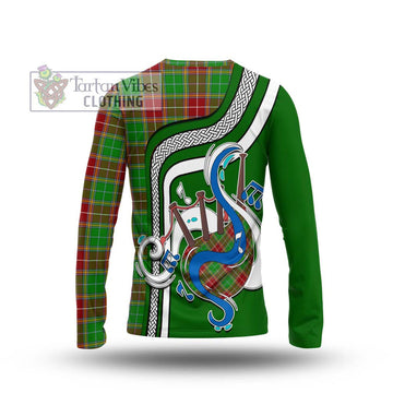 Baxter Modern Tartan Long Sleeve T-Shirt with Epic Bagpipe Style