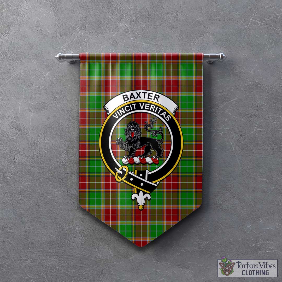 Tartan Vibes Clothing Baxter Modern Tartan Gonfalon, Tartan Banner with Family Crest