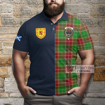 Baxter Modern Tartan Polo Shirt Alba with Scottish Lion Royal Arm Half Style