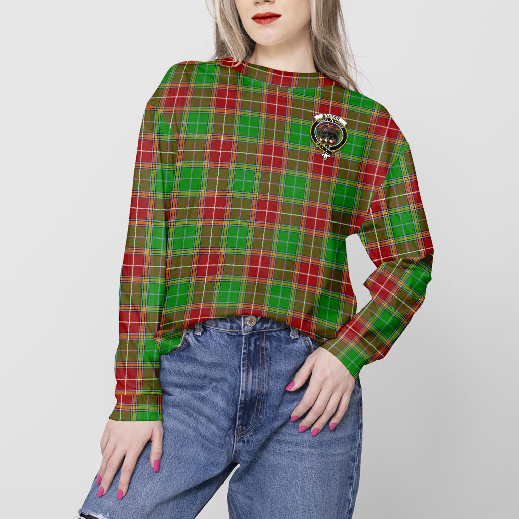 Baxter Modern Tartan Sweatshirt with Family Crest - Tartan Vibes Clothing