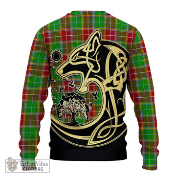 Baxter Modern Tartan Ugly Sweater with Family Crest Celtic Wolf Style