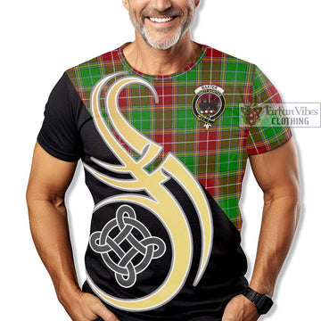 Baxter Modern Tartan T-Shirt with Family Crest and Celtic Symbol Style