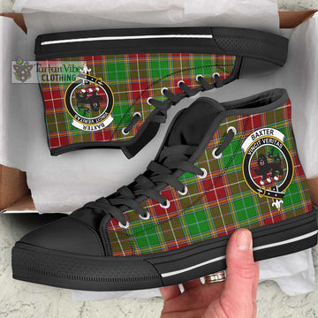 Baxter Modern Tartan High Top Shoes with Family Crest