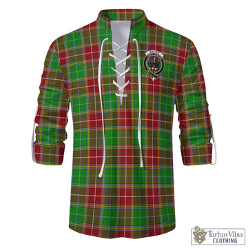 Baxter Modern Tartan Men's Scottish Traditional Jacobite Ghillie Kilt Shirt with Family Crest