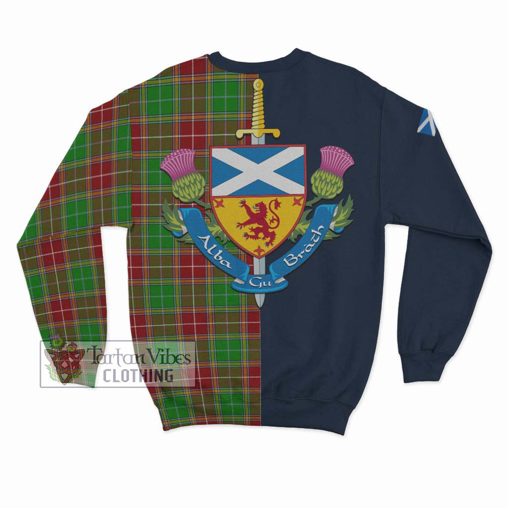 Tartan Vibes Clothing Baxter Modern Tartan Sweatshirt with Scottish Lion Royal Arm Half Style