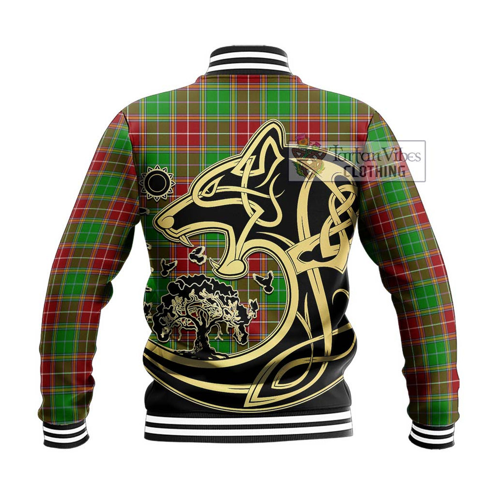 Baxter Modern Tartan Baseball Jacket with Family Crest Celtic Wolf Style - Tartan Vibes Clothing