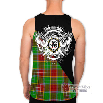 Baxter Modern Tartan Men's Tank Top with Family Crest and Military Logo Style