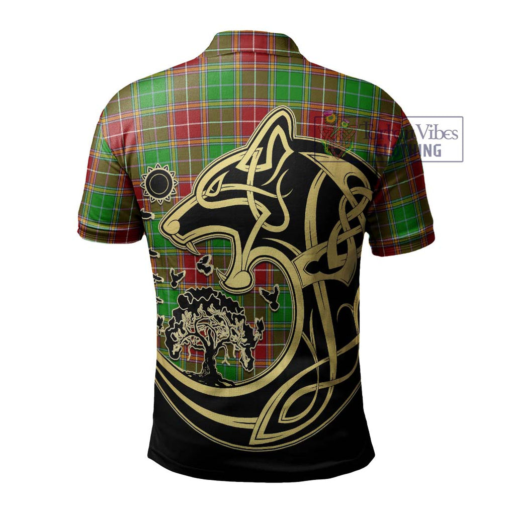 Baxter Modern Tartan Polo Shirt with Family Crest Celtic Wolf Style - Tartanvibesclothing Shop