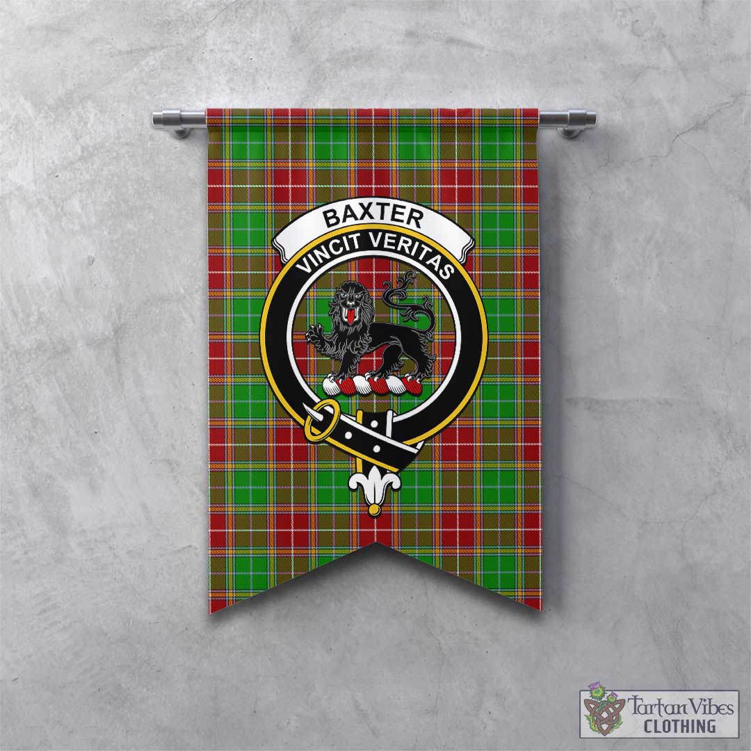 Tartan Vibes Clothing Baxter Modern Tartan Gonfalon, Tartan Banner with Family Crest