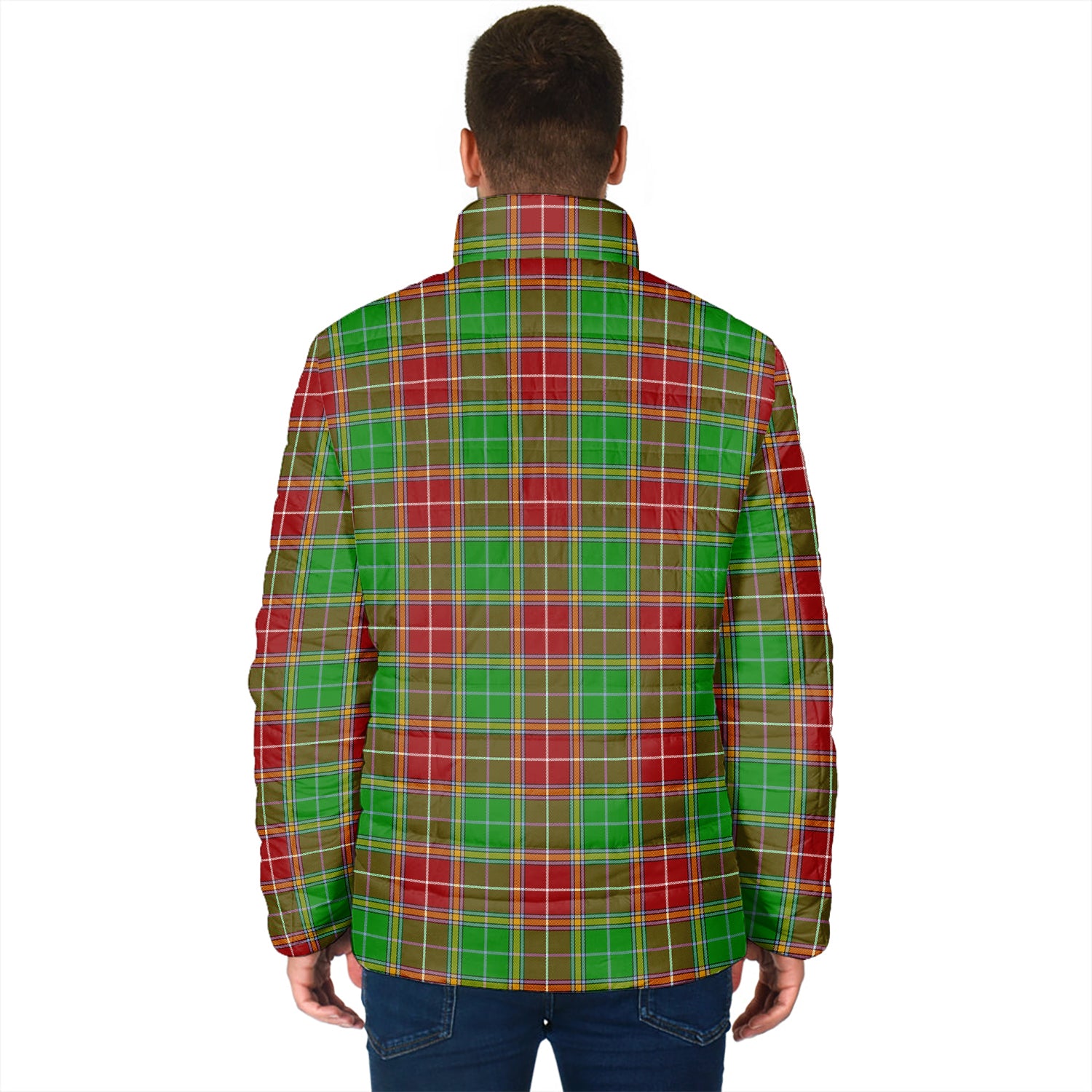 Baxter Modern Tartan Padded Jacket with Family Crest - Tartan Vibes Clothing