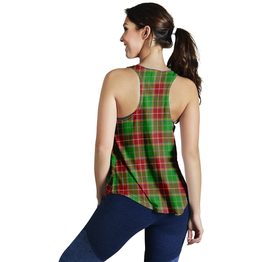 Baxter Modern Tartan Women Racerback Tanks with Family Crest - Tartanvibesclothing