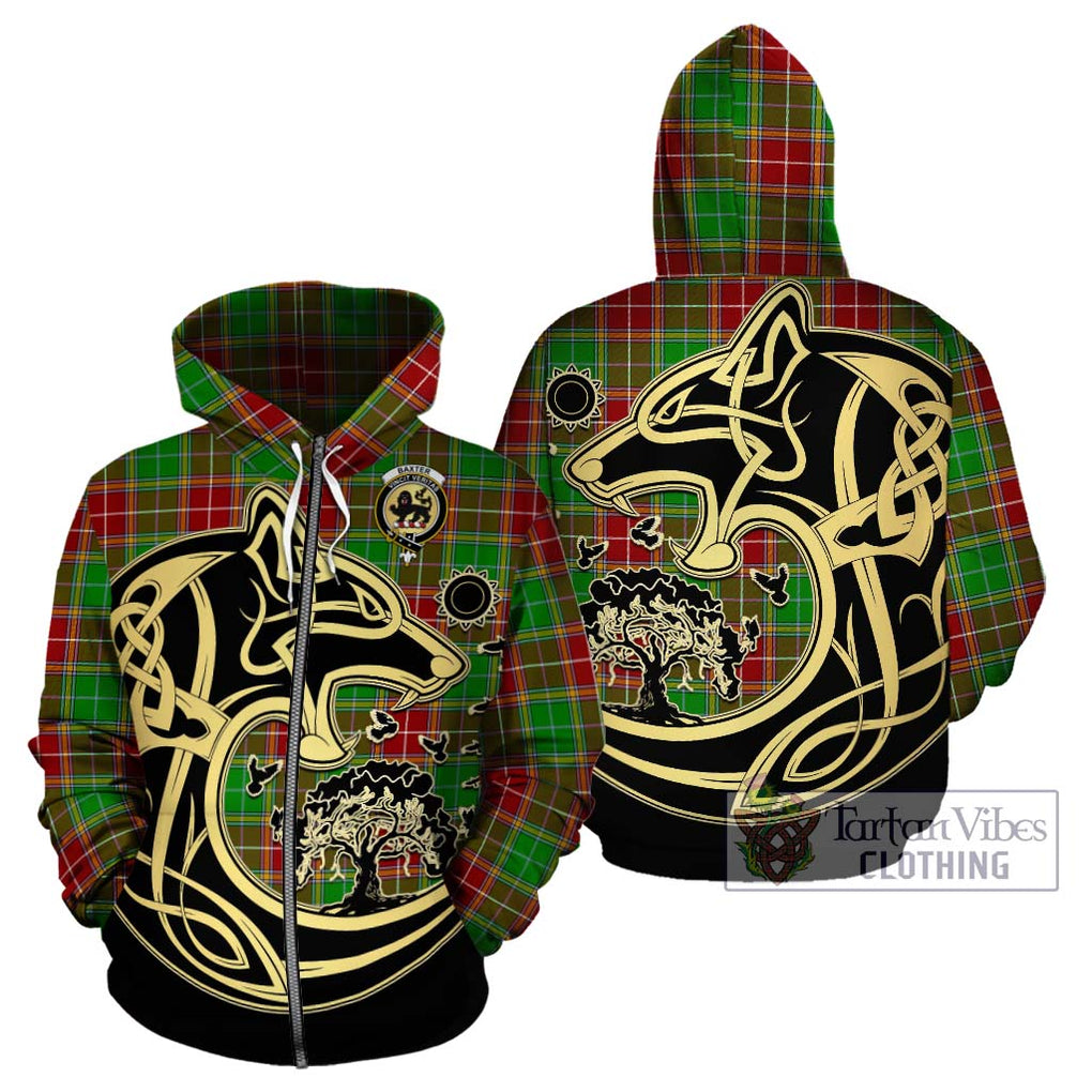 Baxter Modern Tartan Hoodie with Family Crest Celtic Wolf Style - Tartan Vibes Clothing