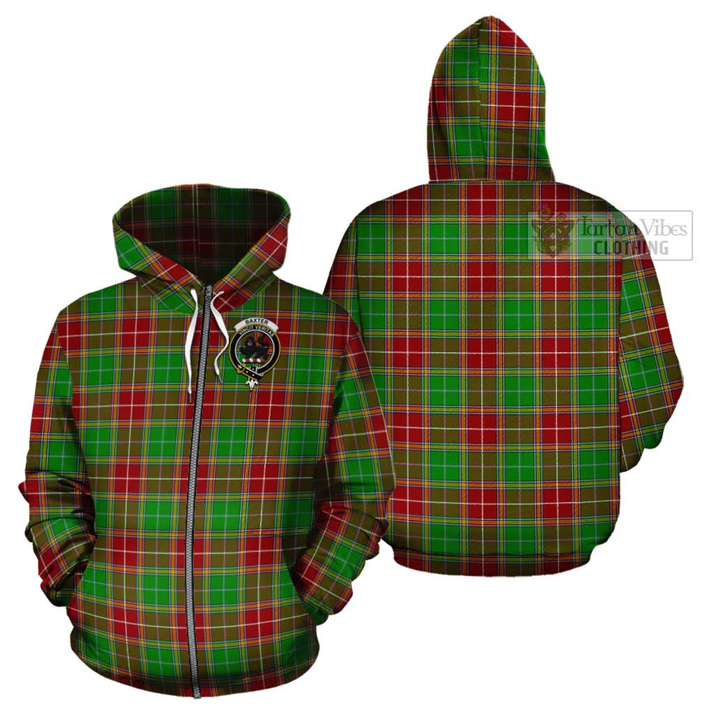 Baxter Modern Tartan Cotton Hoodie with Family Crest Zip Hoodie - Tartan Vibes Clothing