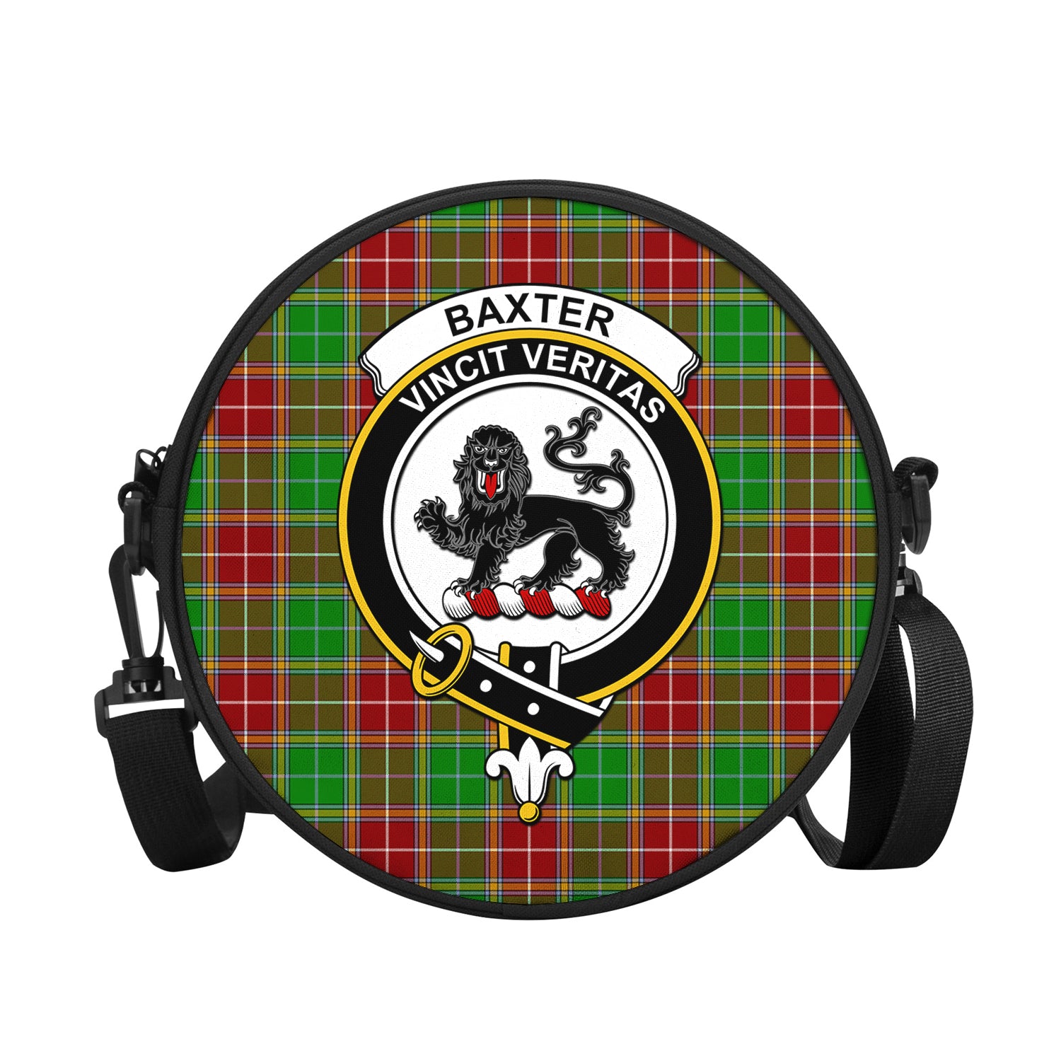 Baxter Modern Tartan Round Satchel Bags with Family Crest - Tartanvibesclothing