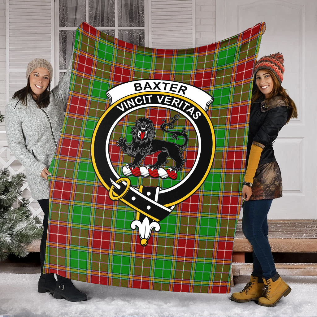 Baxter Modern Tartan Blanket with Family Crest - Tartanvibesclothing