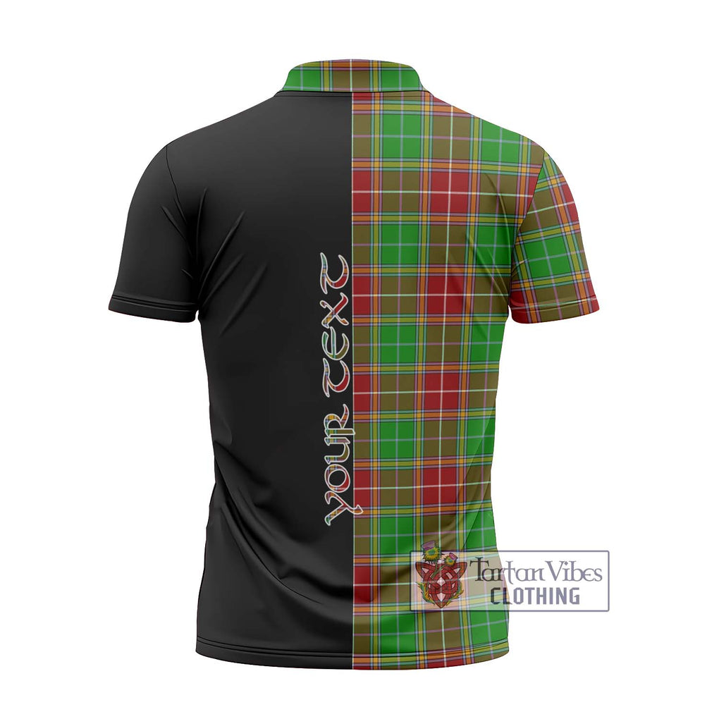 Baxter Modern Tartan Zipper Polo Shirt with Family Crest and Half Of Me Style - Tartanvibesclothing Shop