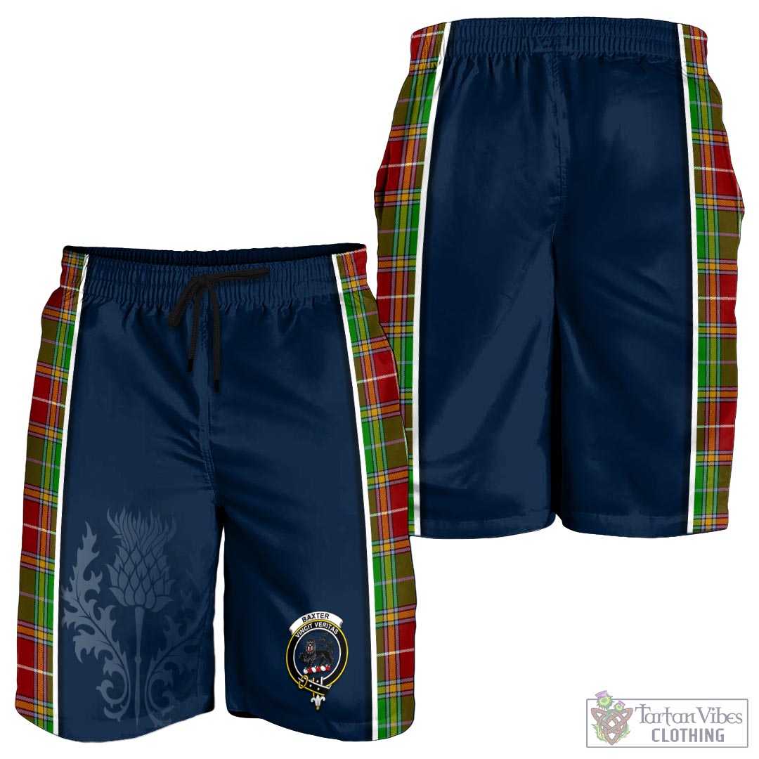 Tartan Vibes Clothing Baxter Modern Tartan Men's Shorts with Family Crest and Scottish Thistle Vibes Sport Style