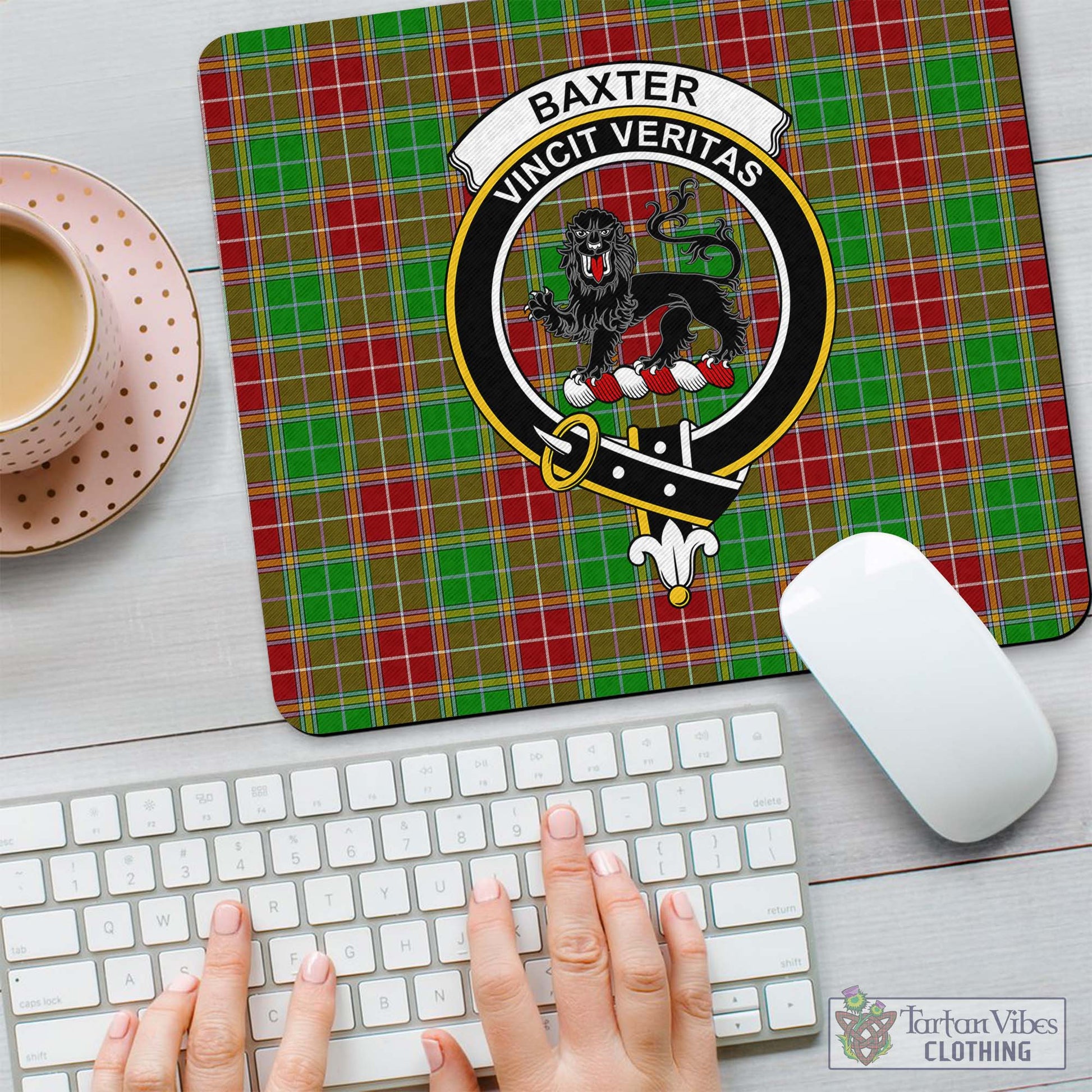 Tartan Vibes Clothing Baxter Modern Tartan Mouse Pad with Family Crest