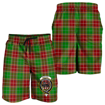 Baxter Modern Tartan Mens Shorts with Family Crest