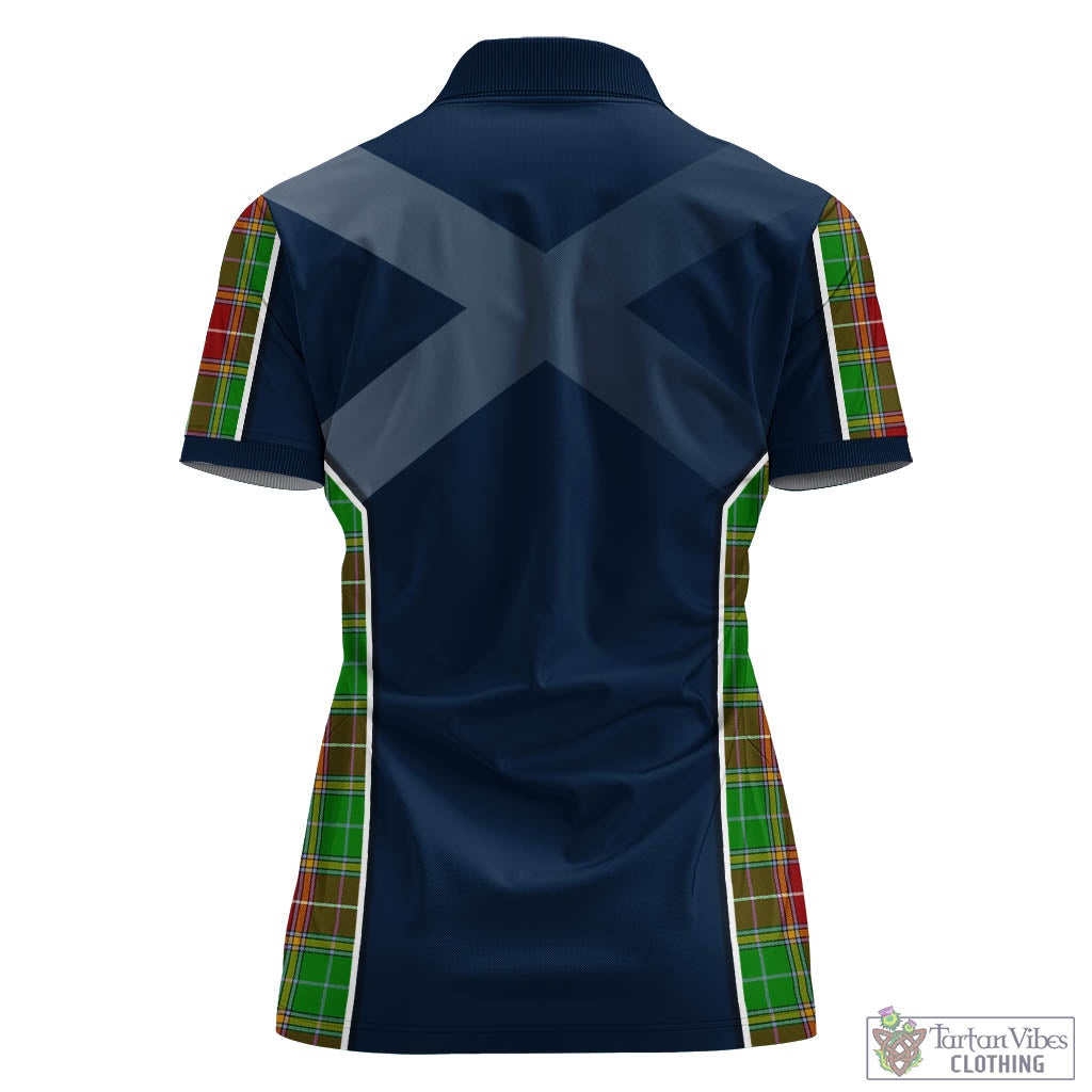 Tartan Vibes Clothing Baxter Modern Tartan Women's Polo Shirt with Family Crest and Scottish Thistle Vibes Sport Style