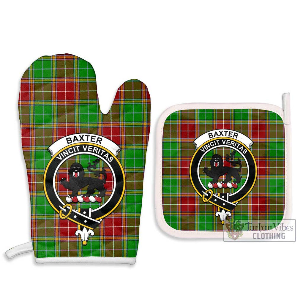 Baxter Modern Tartan Combo Oven Mitt & Pot-Holder with Family Crest Combo 1 Oven Mitt & 2 Pot-Holder White - Tartan Vibes Clothing