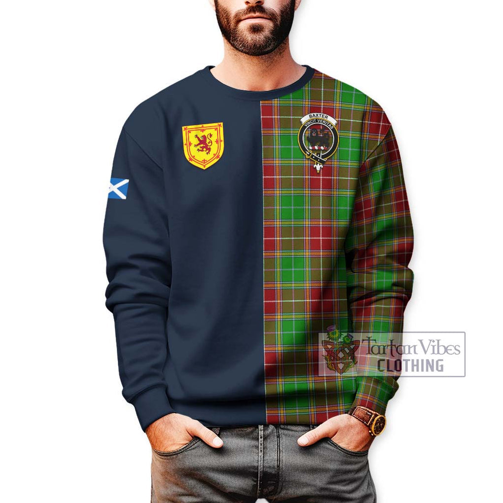 Tartan Vibes Clothing Baxter Modern Tartan Sweatshirt with Scottish Lion Royal Arm Half Style