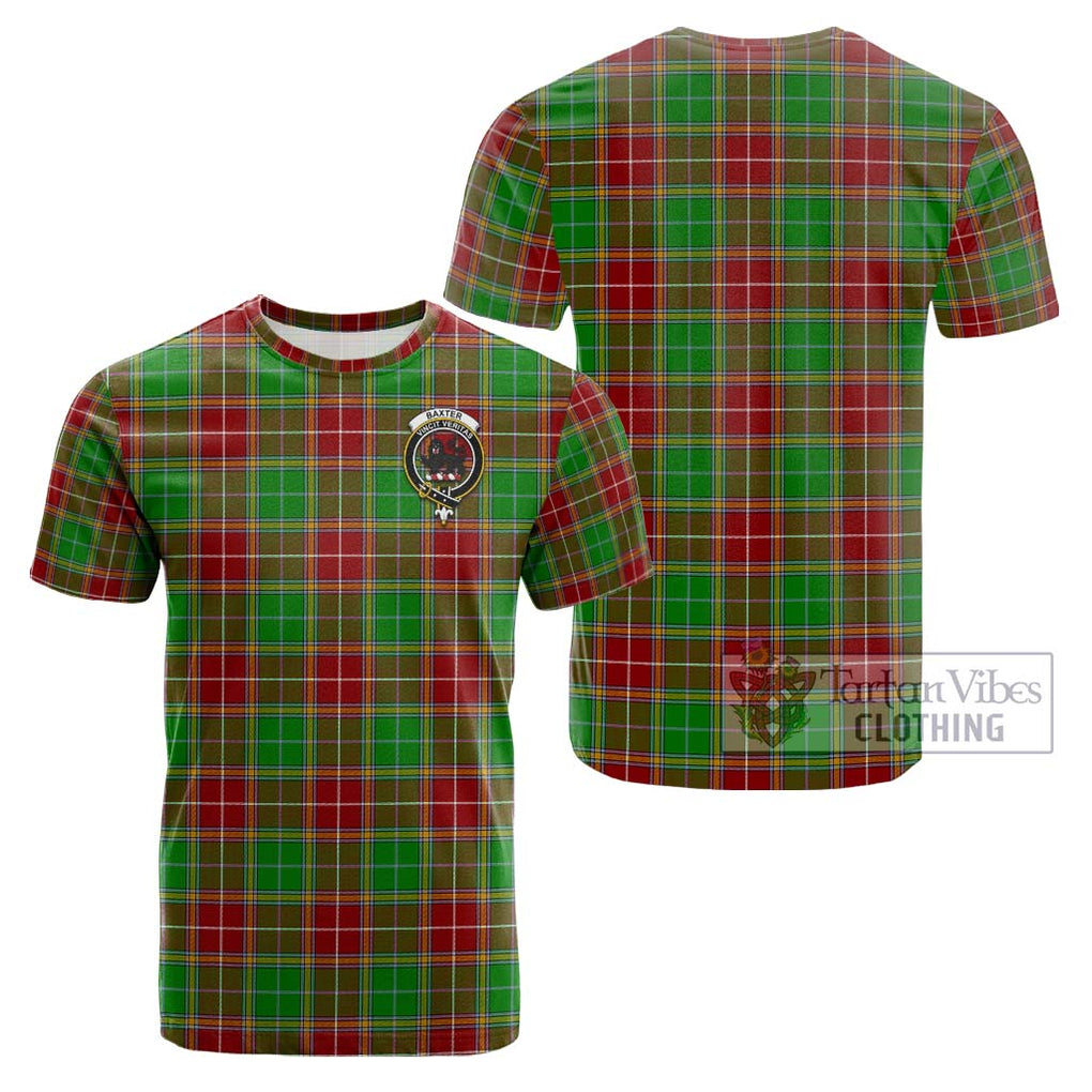 Baxter Modern Tartan Cotton T-Shirt with Family Crest Kid's Shirt - Tartanvibesclothing Shop