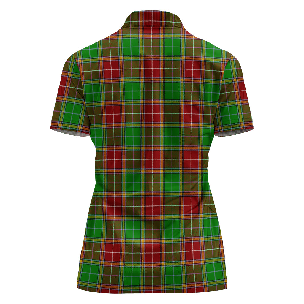 Baxter Modern Tartan Polo Shirt with Family Crest For Women - Tartan Vibes Clothing