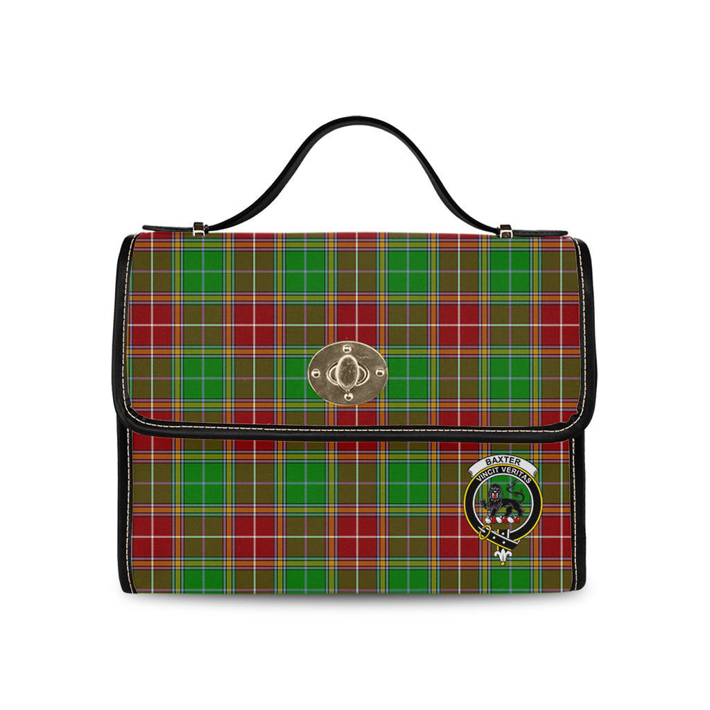 Baxter Modern Tartan Leather Strap Waterproof Canvas Bag with Family Crest - Tartanvibesclothing