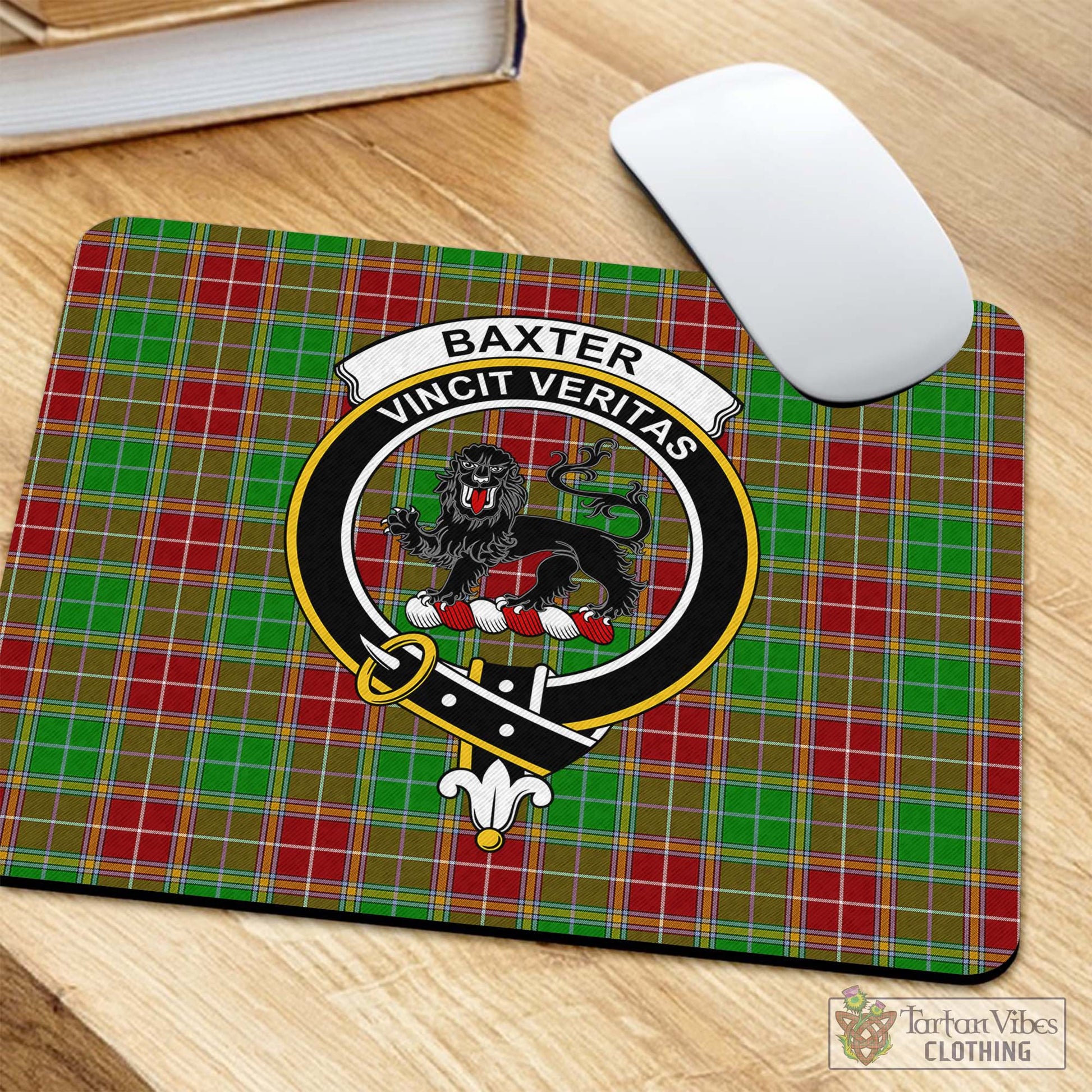 Tartan Vibes Clothing Baxter Modern Tartan Mouse Pad with Family Crest