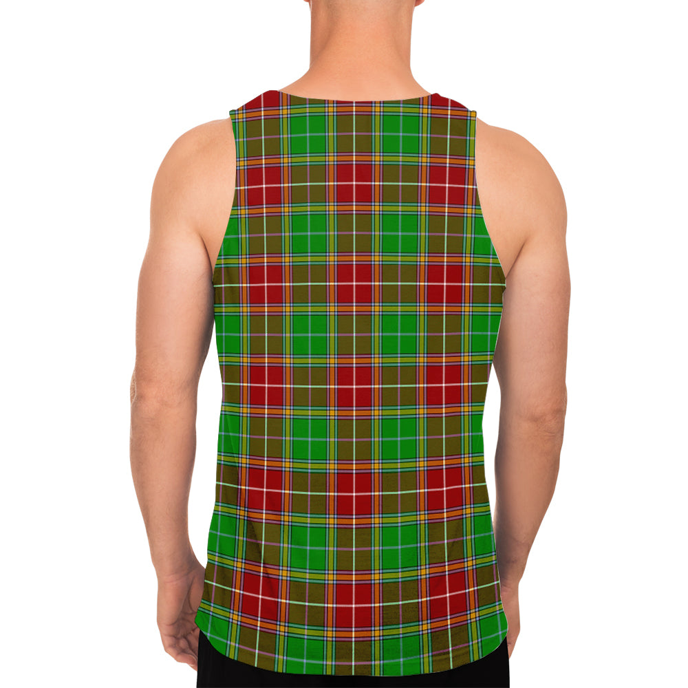 Baxter Modern Tartan Mens Tank Top with Family Crest - Tartanvibesclothing