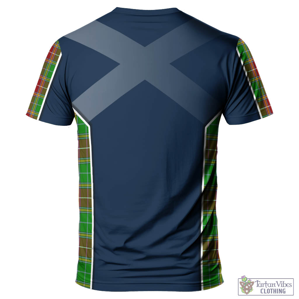 Tartan Vibes Clothing Baxter Modern Tartan T-Shirt with Family Crest and Scottish Thistle Vibes Sport Style