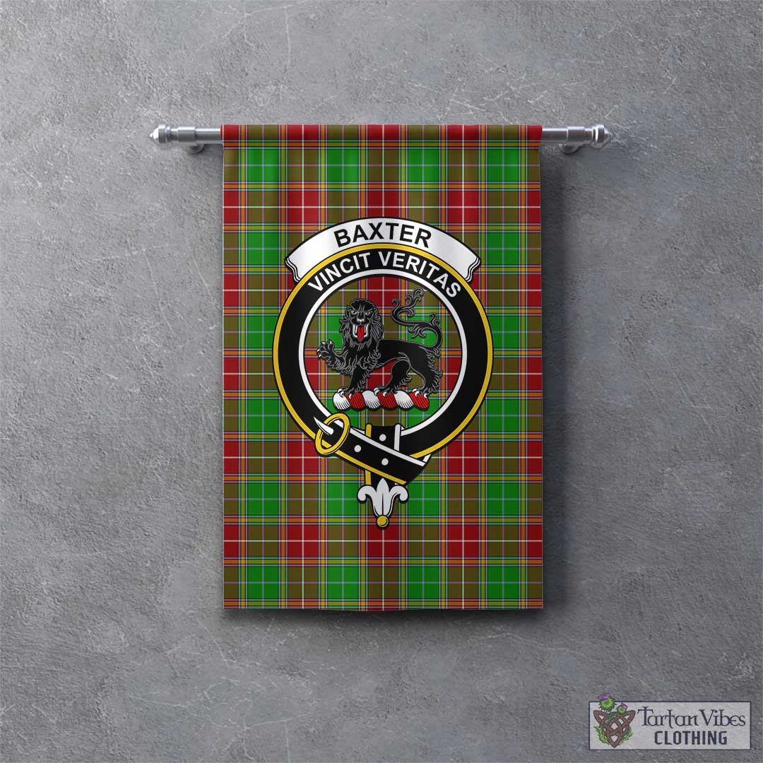 Tartan Vibes Clothing Baxter Modern Tartan Gonfalon, Tartan Banner with Family Crest