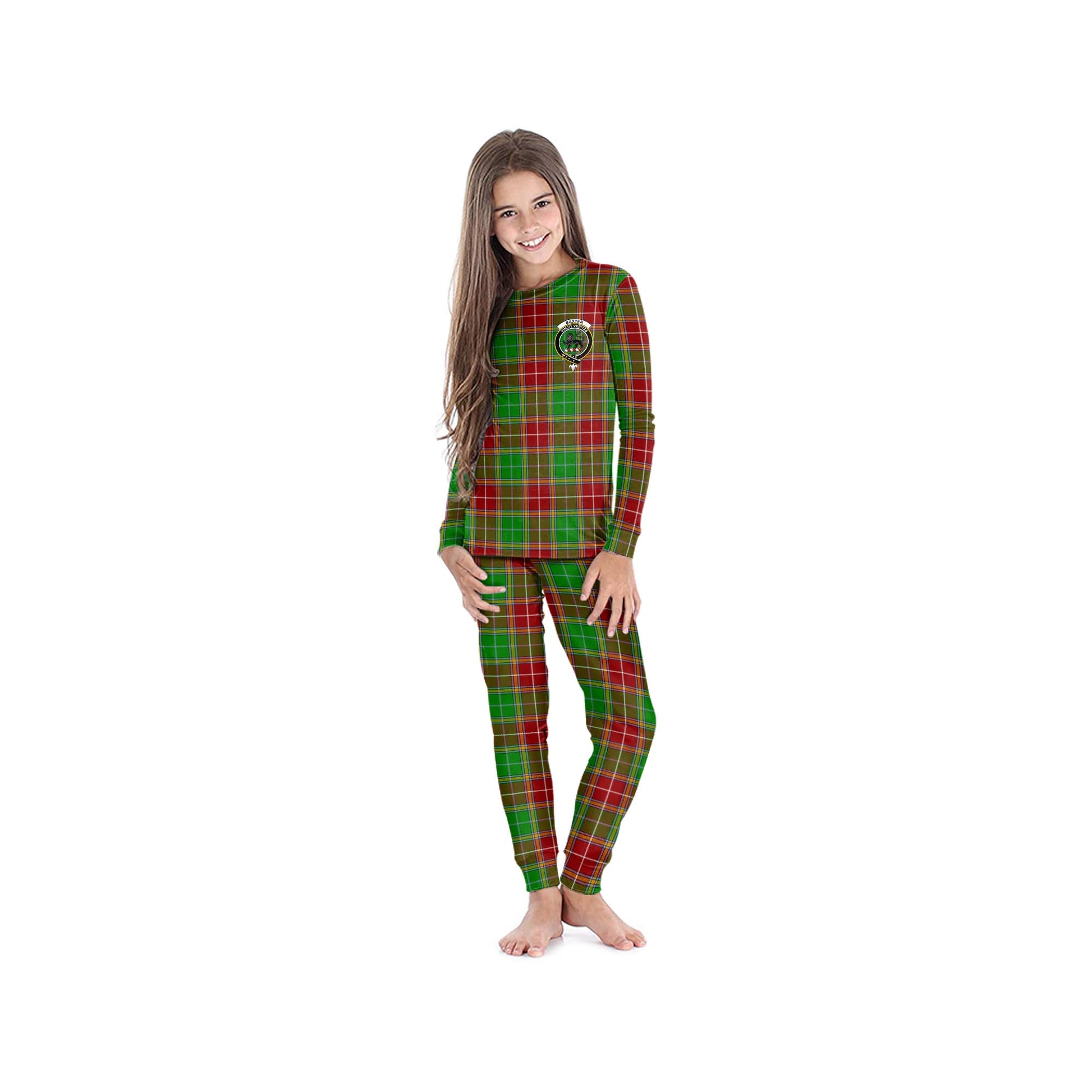 Baxter Modern Tartan Pajamas Family Set with Family Crest - Tartan Vibes Clothing