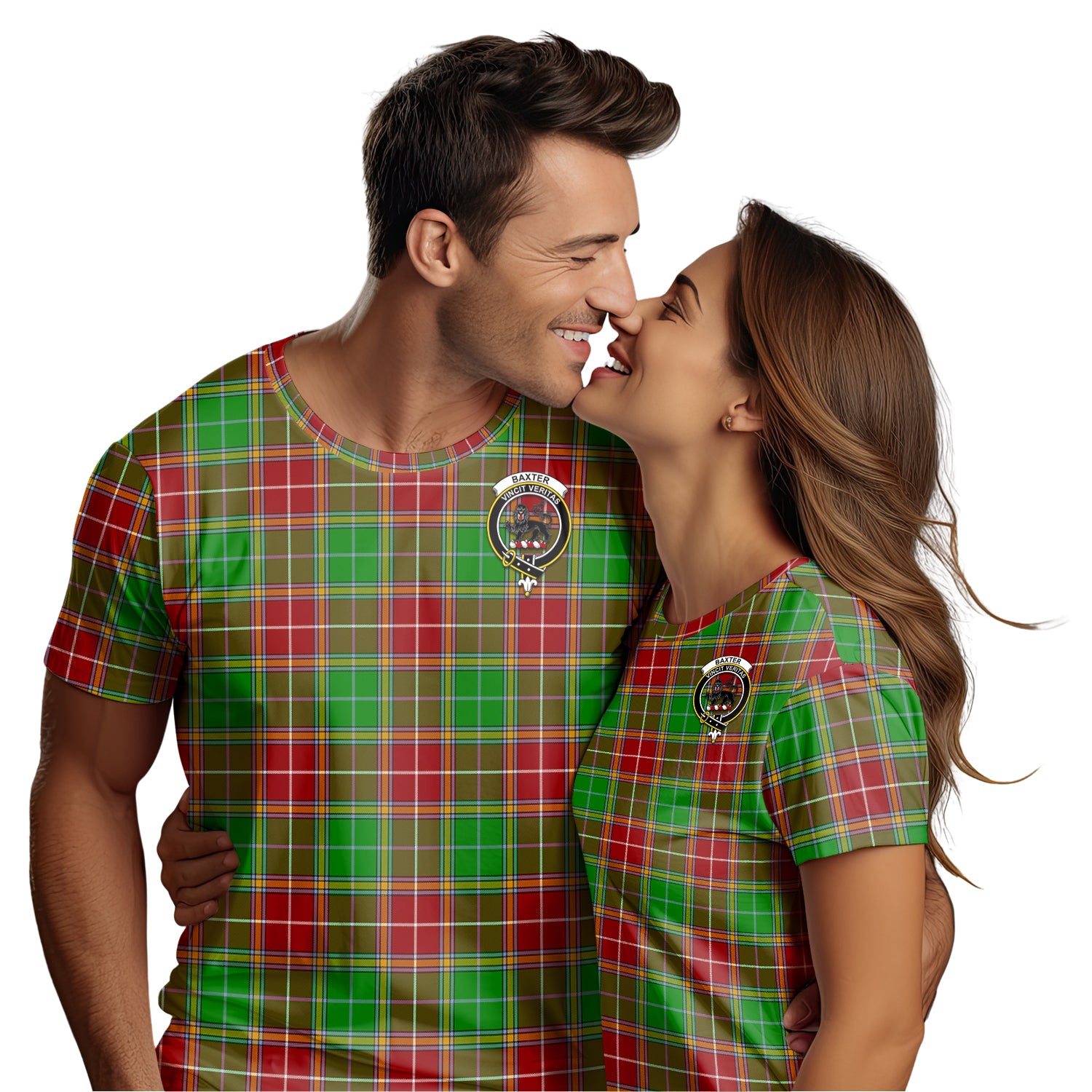 Baxter Modern Tartan T-Shirt with Family Crest - Tartan Vibes Clothing