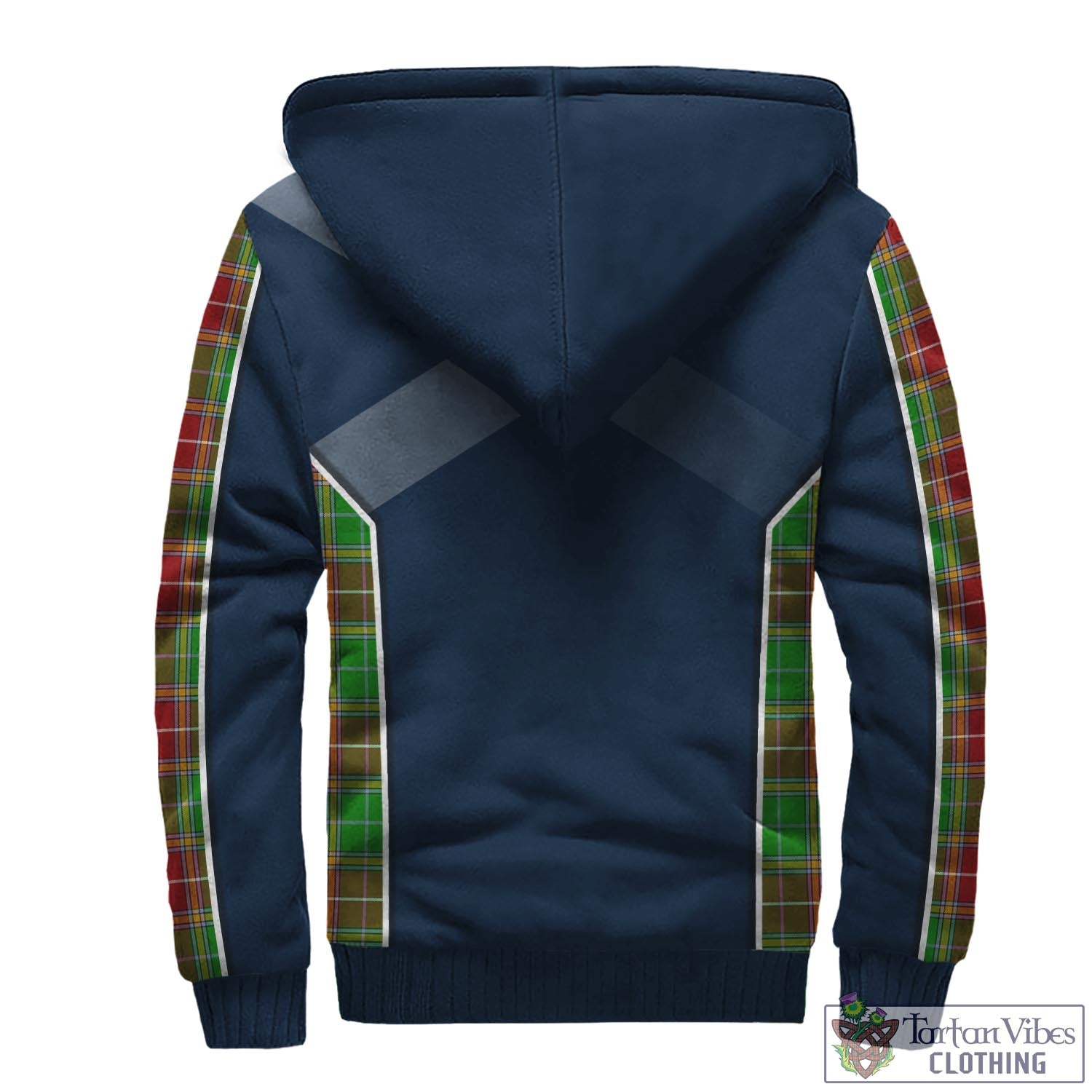 Tartan Vibes Clothing Baxter Modern Tartan Sherpa Hoodie with Family Crest and Scottish Thistle Vibes Sport Style