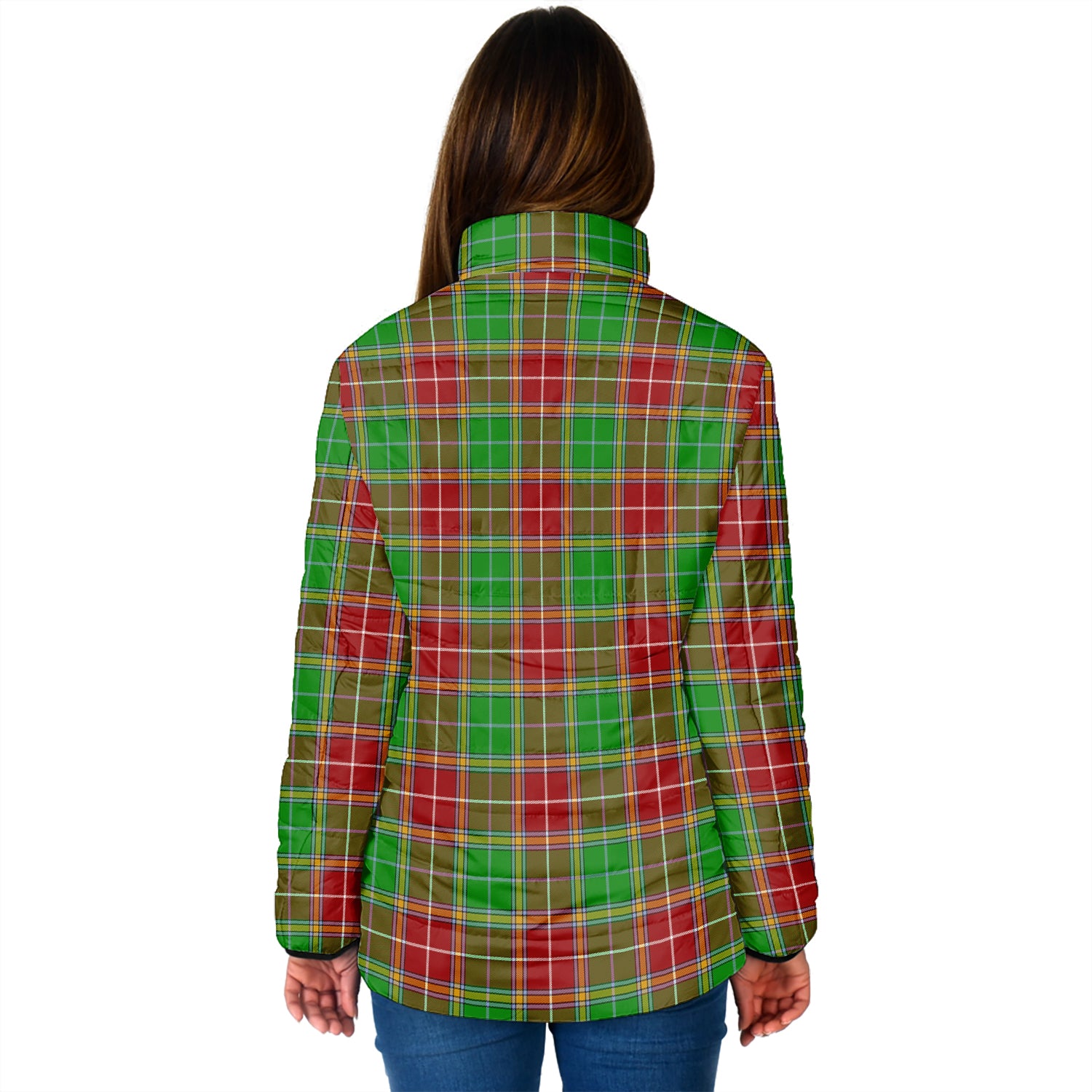 Baxter Modern Tartan Padded Jacket with Family Crest - Tartan Vibes Clothing