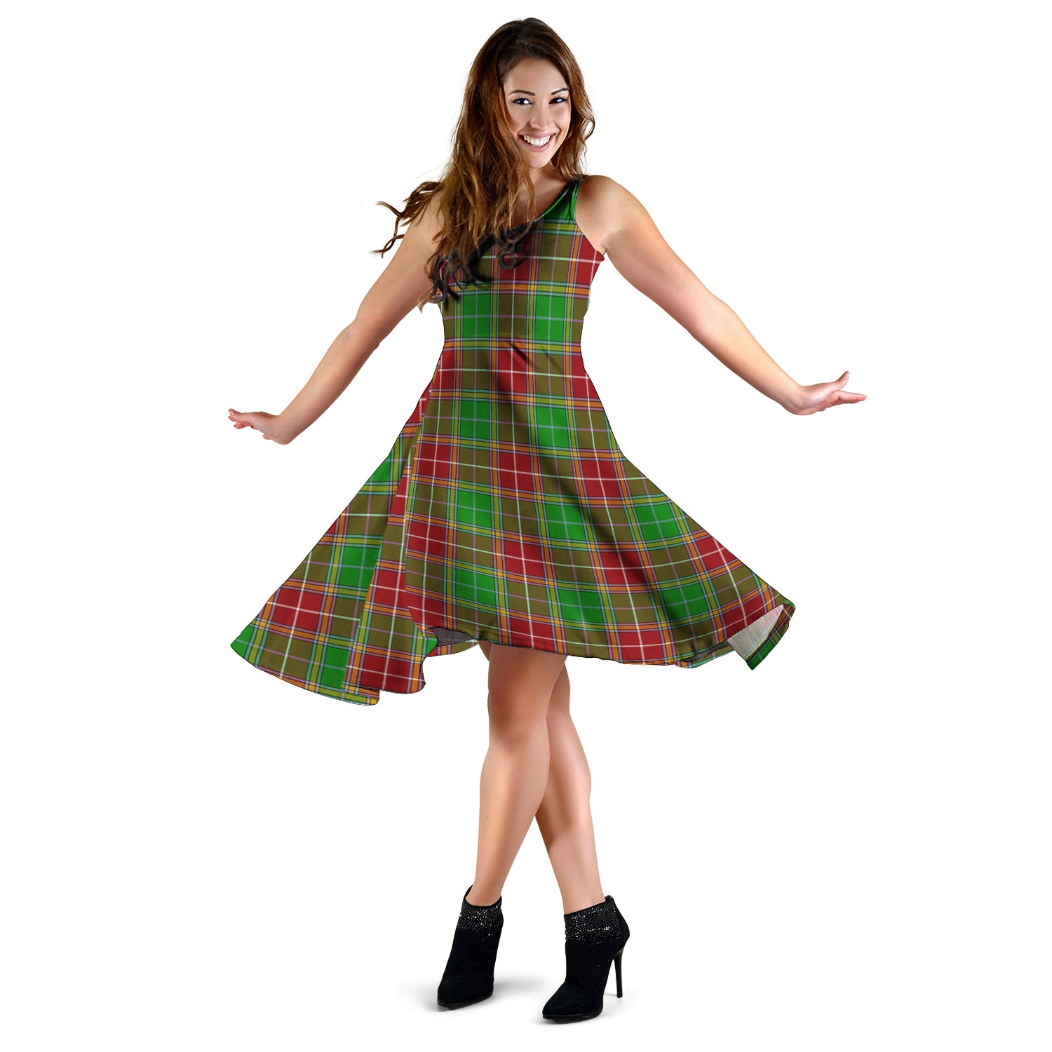 Baxter Modern Tartan Sleeveless Midi Womens Dress - Tartanvibesclothing