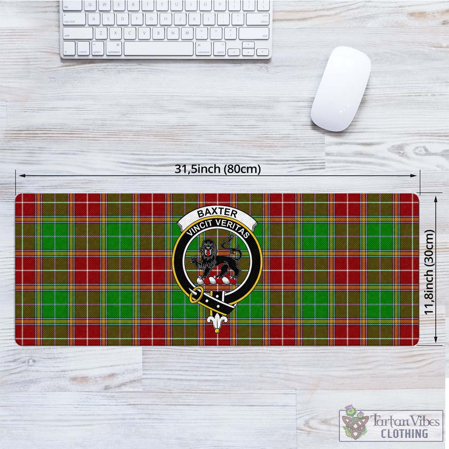 Tartan Vibes Clothing Baxter Modern Tartan Mouse Pad with Family Crest