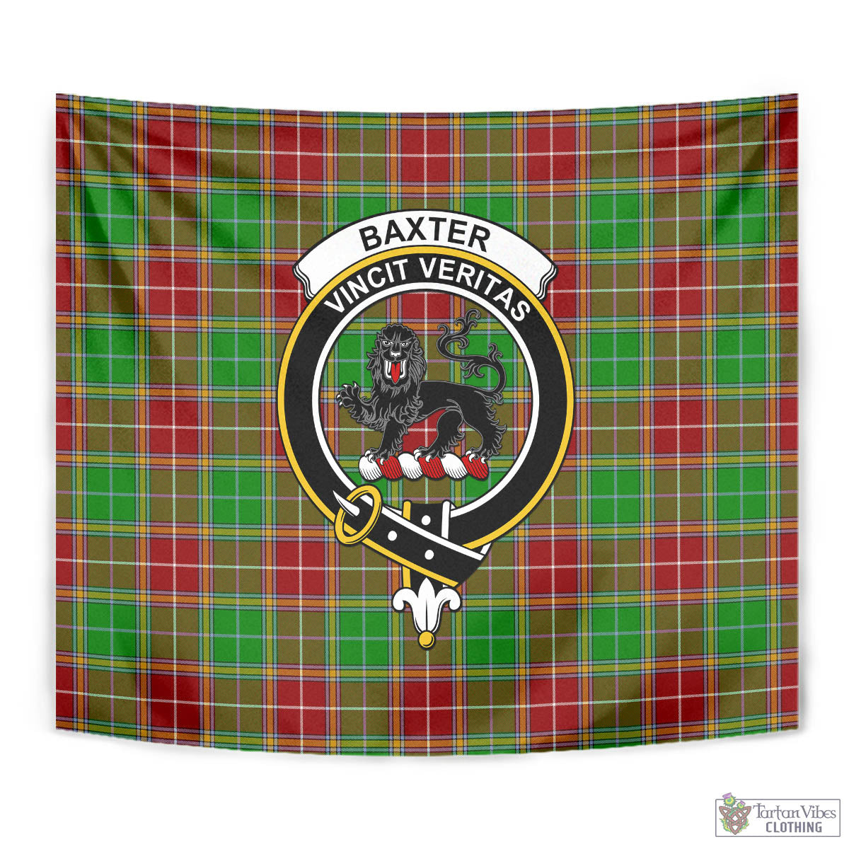 Tartan Vibes Clothing Baxter Modern Tartan Tapestry Wall Hanging and Home Decor for Room with Family Crest